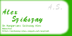 alex szikszay business card